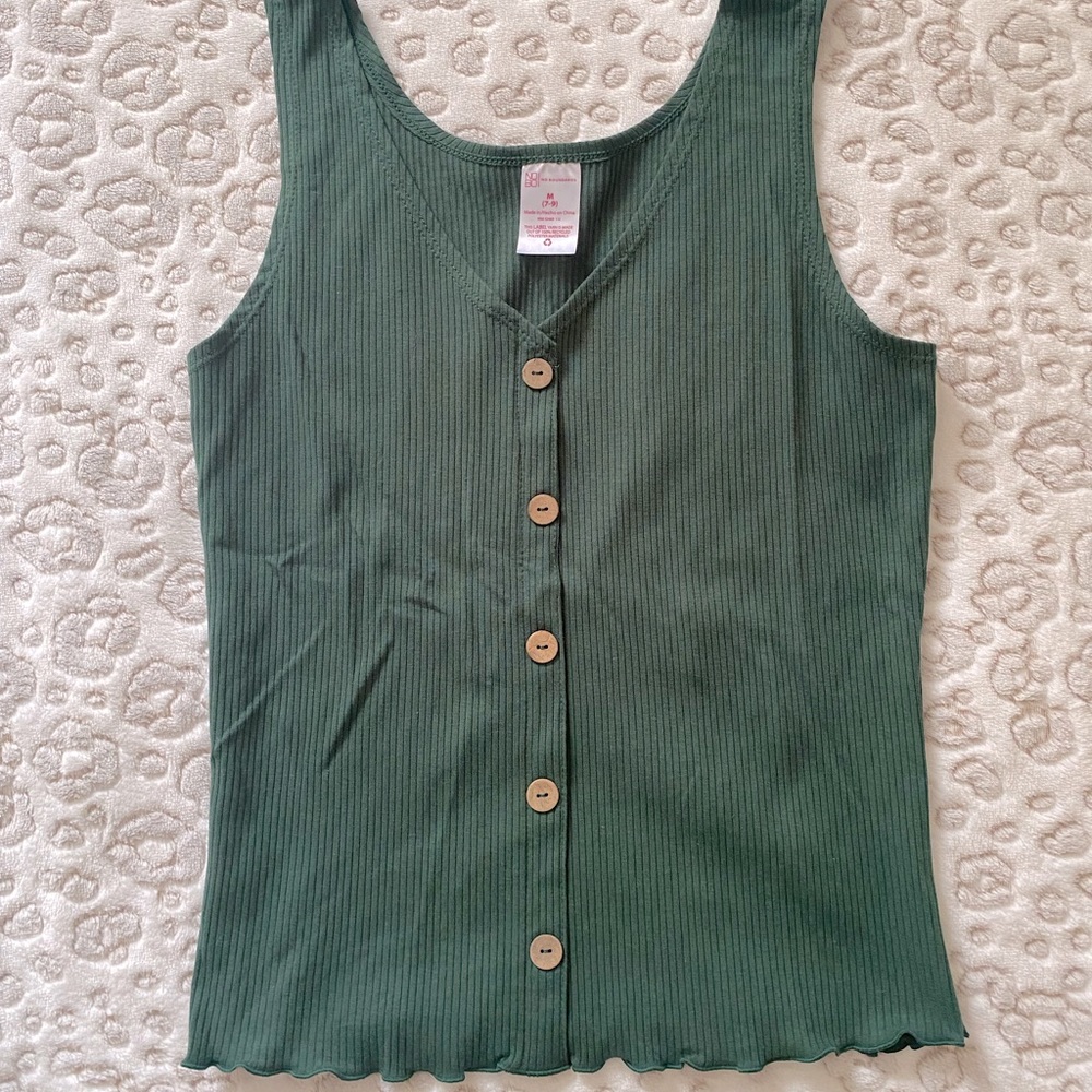 Forest Green Button Tank ✨NWOT✨